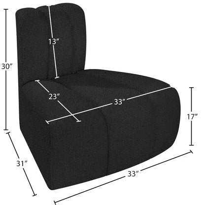 Fauteuil d'angle Arc Boucle en tissu, capitonnage à canaux, capacité de 136 kg, aucun assemblage requis