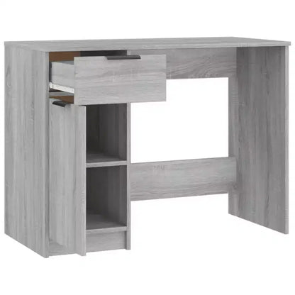 Bureau gris Sonoma en bois composite avec tiroir de rangement, 100 cm (L) x 50 cm (P) x 75 cm (H)