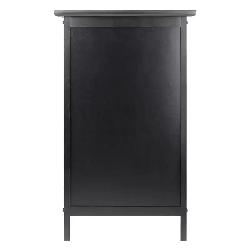 Table d'appoint noire en bois dur avec rangement caché et étagère ouverte, 63,5 cm H x 48 cm L