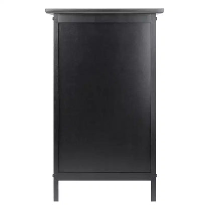 Table d'appoint noire en bois dur avec rangement caché et étagère ouverte, 63,5 cm H x 48 cm L